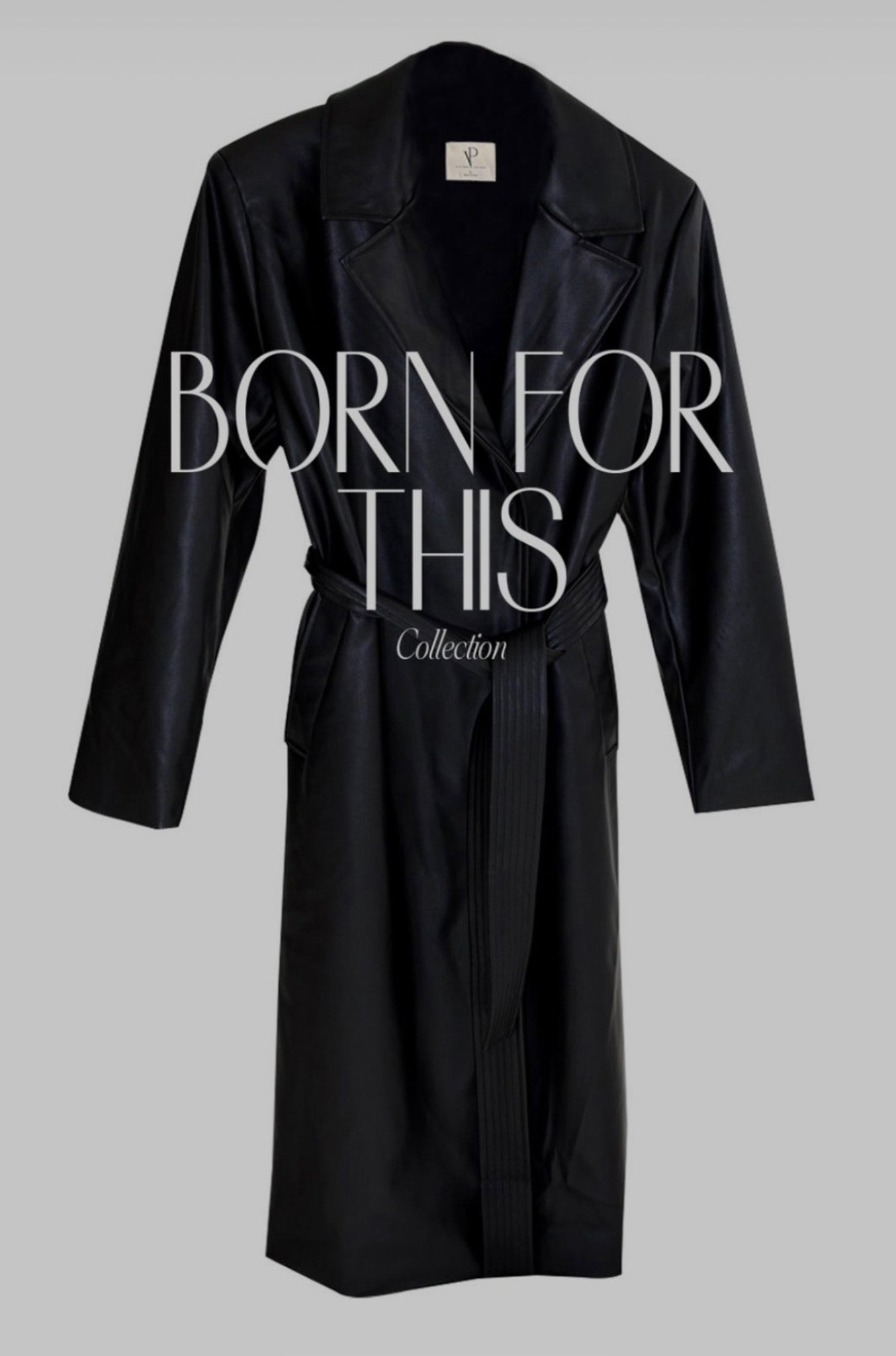 FAUX LEATHER TRENCH COAT