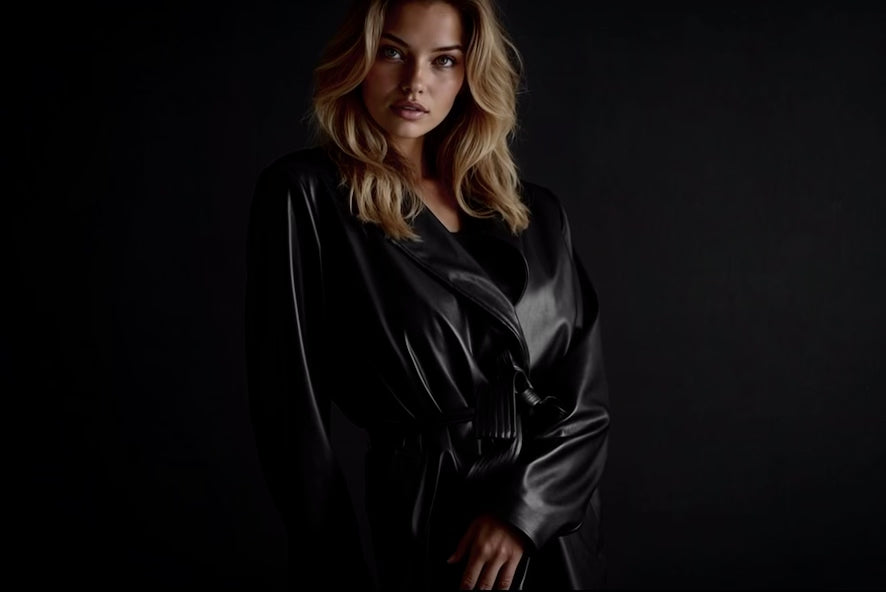 FAUX LEATHER TRENCH COAT