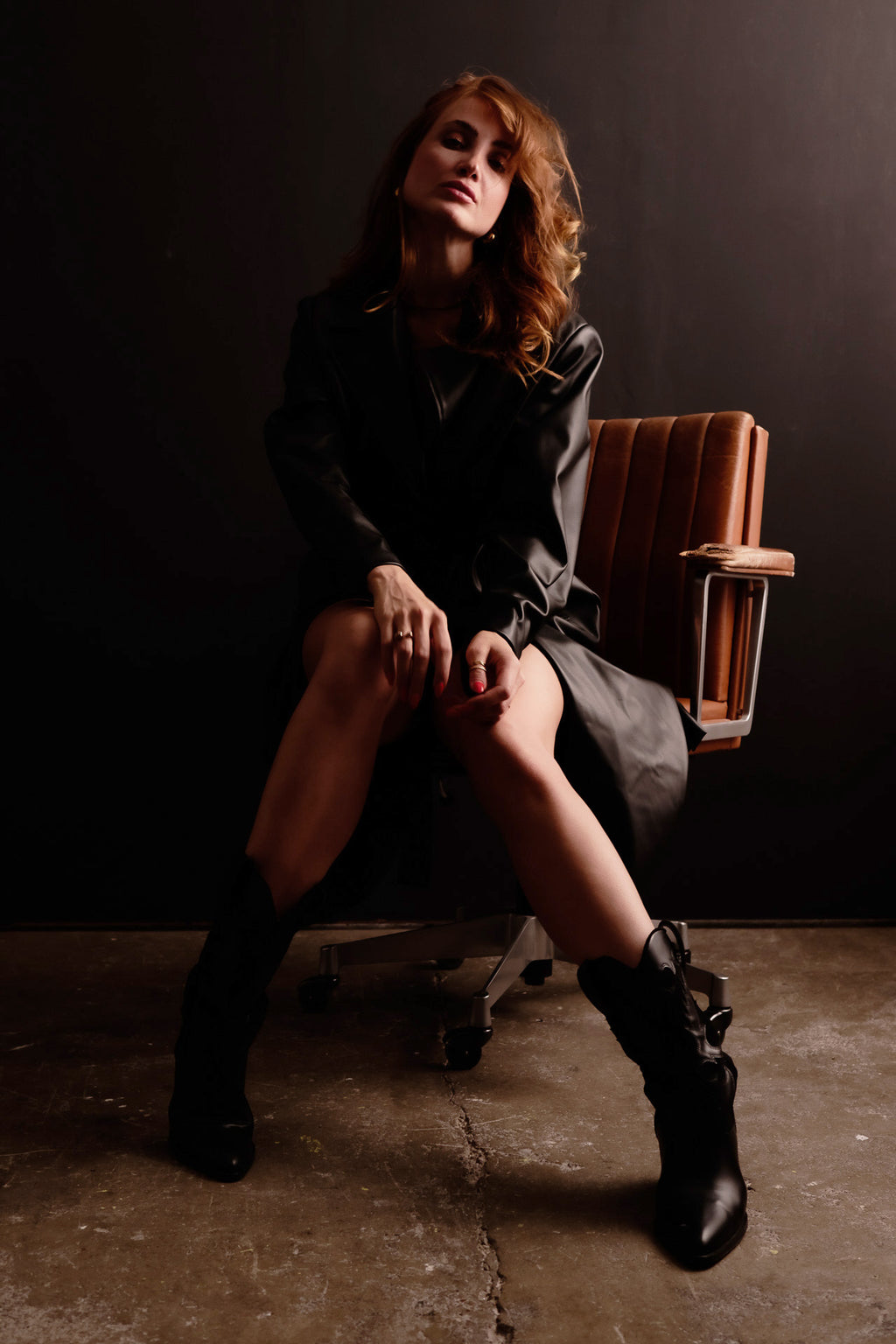 FAUX LEATHER TRENCH COAT