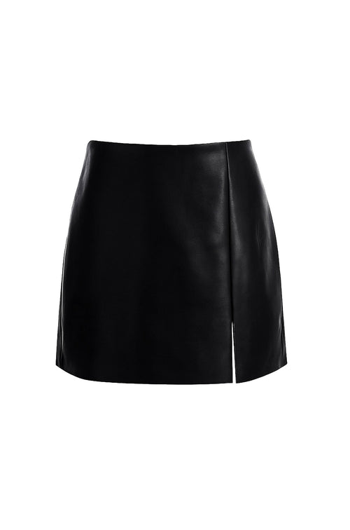 FAUX LEATHER SKORT