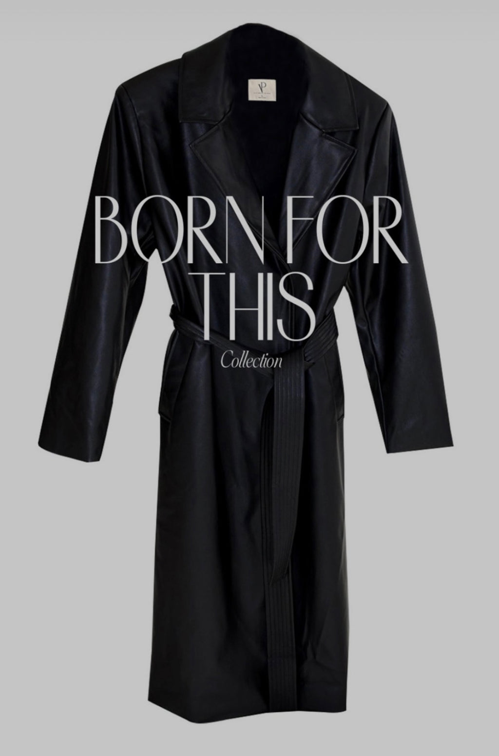 FAUX LEATHER TRENCH COAT