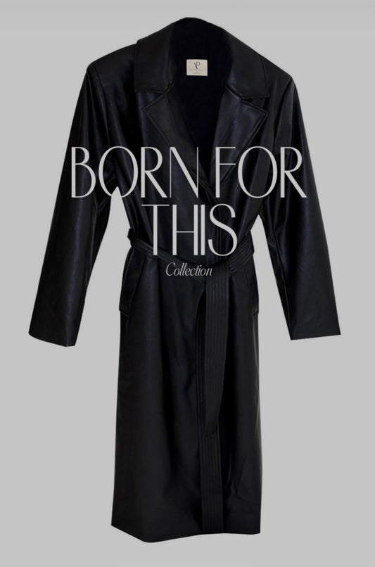 FAUX LEATHER TRENCH COAT
